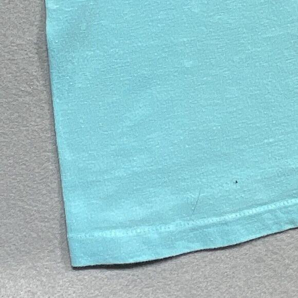 Vintage 80s Florida Beach Club Shirt Dress One Size Aqua Blue Cover‎ Up USA Made - Picture 3 of 10